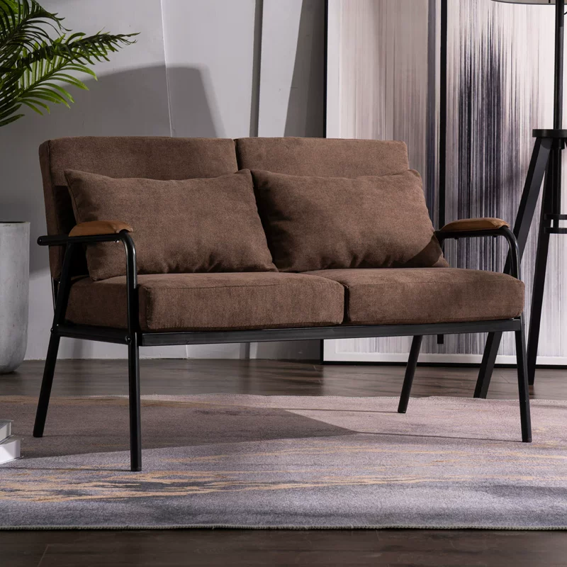 Nordic minimalist fabric sofa, living room, small unit, wrought iron, single, double, bedroom, women's simple, light luxury chair, industrial style
