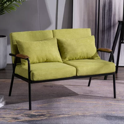 Nordic minimalist fabric sofa, living room, small unit, wrought iron, single, double, bedroom, women's simple, light luxury chair, industrial style