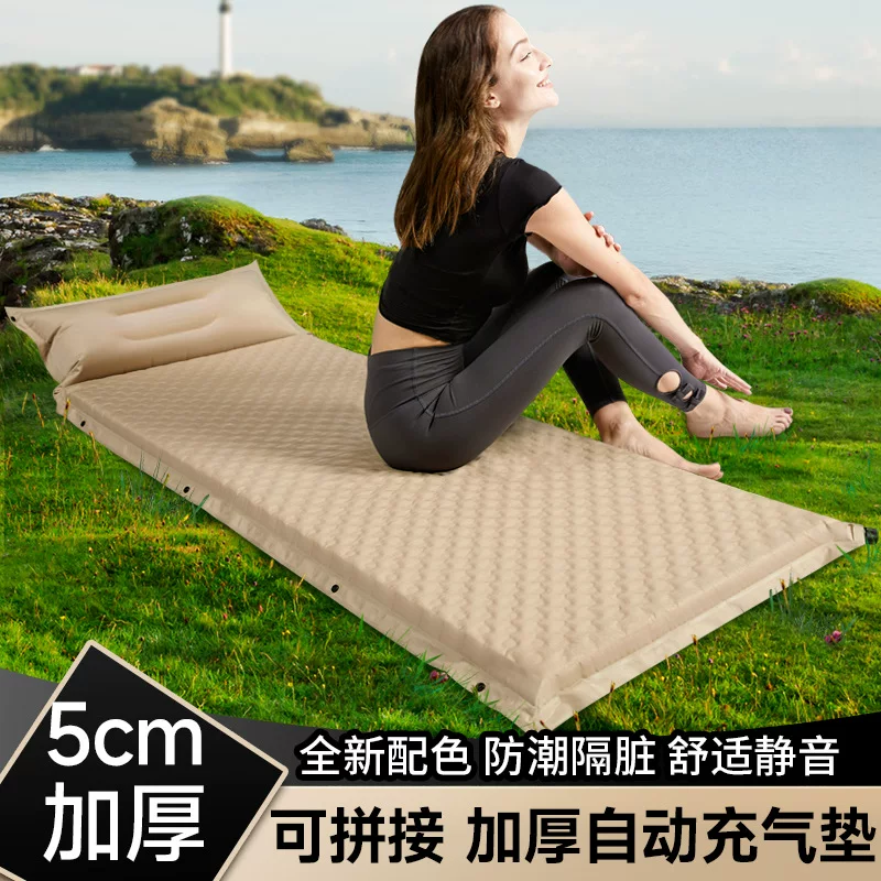Automatic inflatable mattress for outdoor camping, portable air mattress for home use, floor mats, sleeping mats for camping, moisture-proof tents, and floor mats