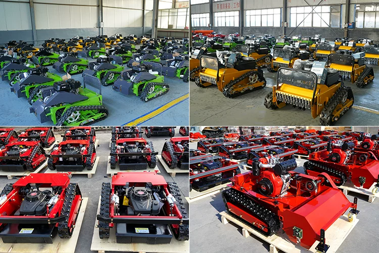 Remote control lawn mower, orchard track type weeding machine, lawn trimmer, garden all terrain land reclamation and grass breaking machine