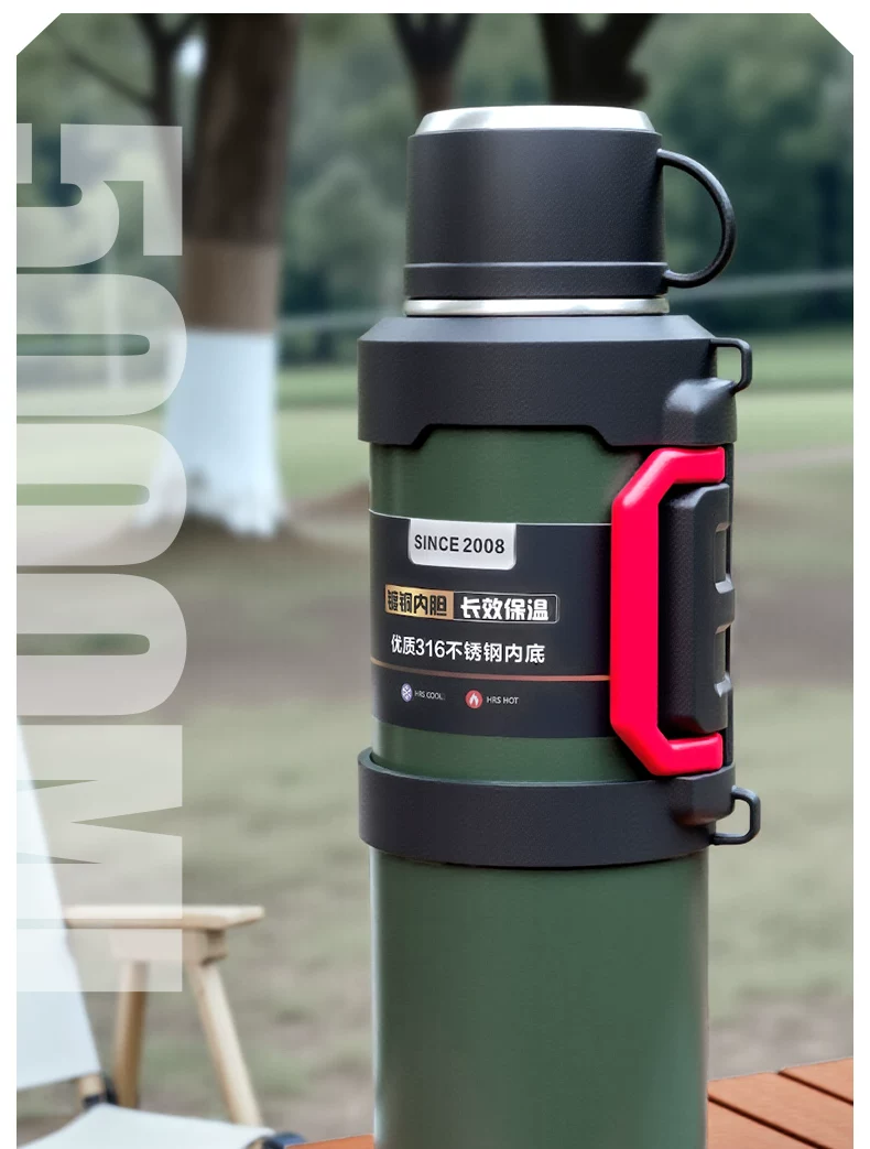 Insulated cup with a large capacity of 5000ml, portable outdoor household hot water bottle, authentic kettle, car water cup