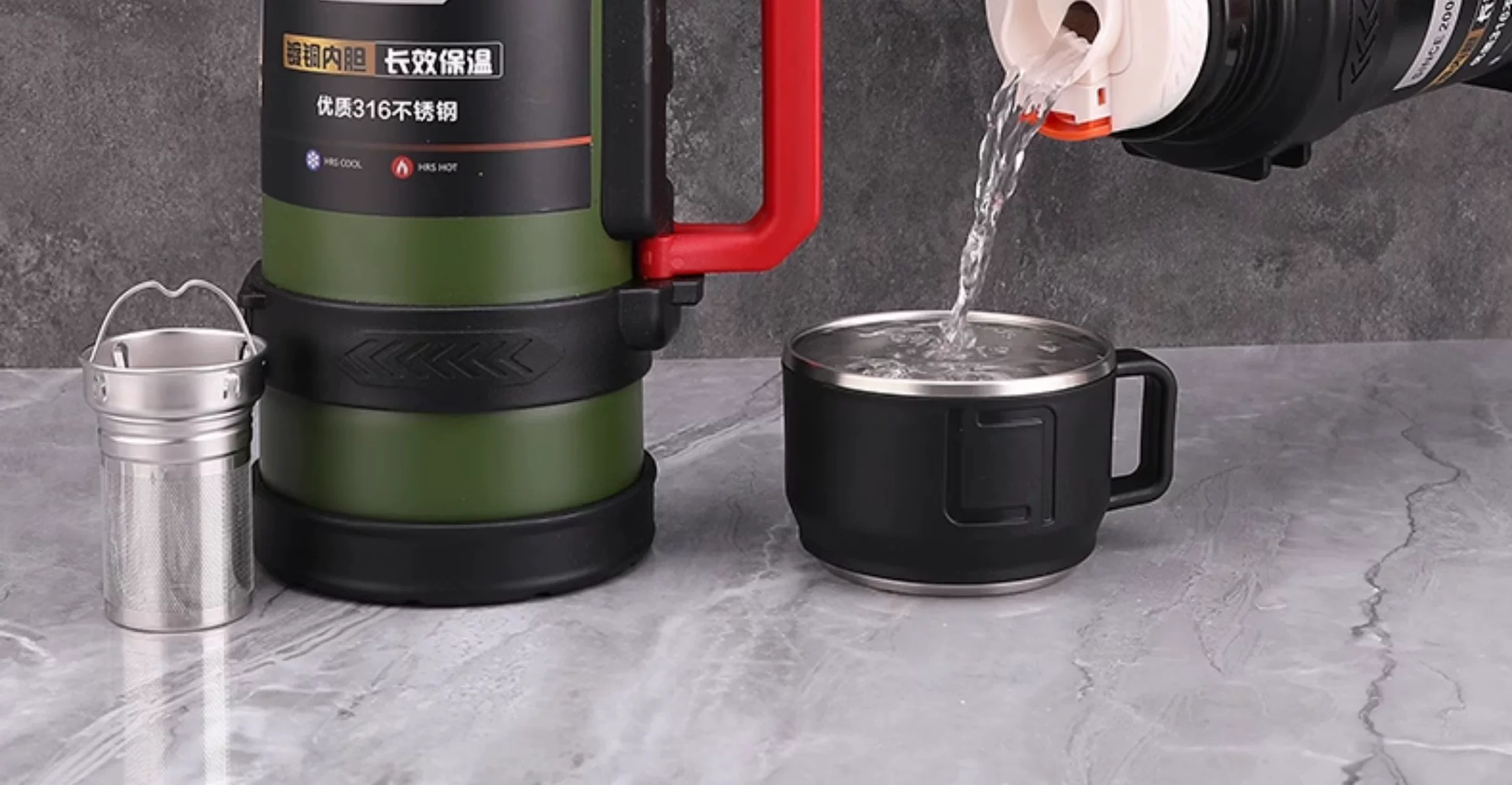 Insulated cup with a large capacity of 5000ml, portable outdoor household hot water bottle, authentic kettle, car water cup
