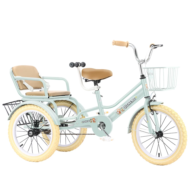 Children's tricycles and bicycles can be ridden by two people with a rear bucket. - Year old children can pedal bicycles on their own