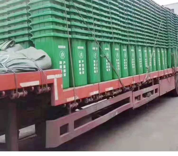 Lanjing outdoor garbage bin 240L capacity trailer classification with cover commercial 120 community outdoor large sanitation box