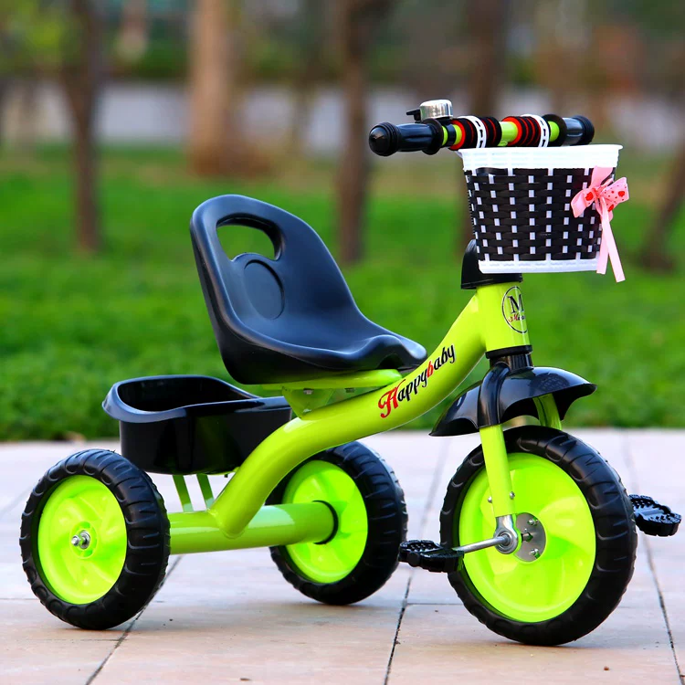 Miset Children's Tricycle High spec Bicycle with Storage Basket 1-6 Year Old Push Handle Baby Bike Foam Wheel Recommended