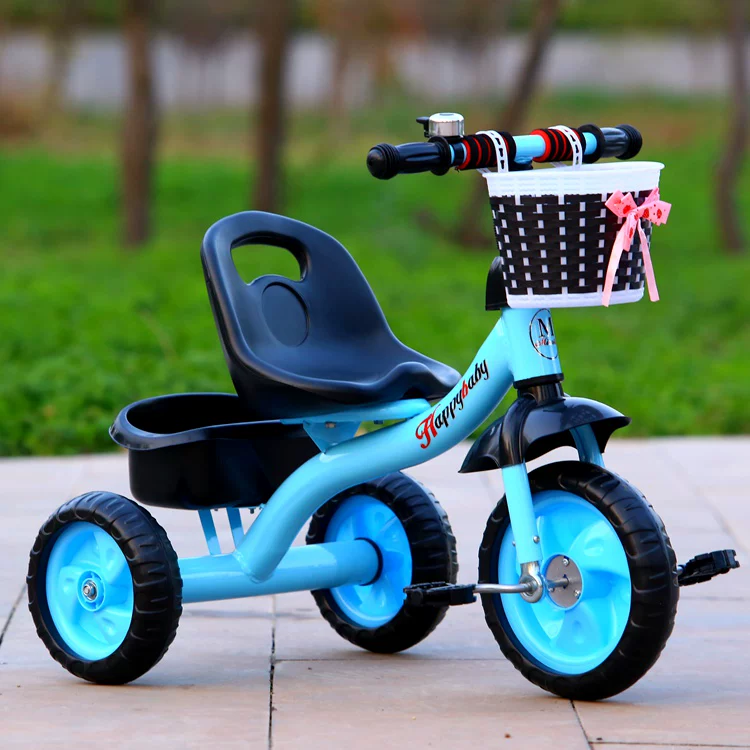 Miset Children's Tricycle High spec Bicycle with Storage Basket 1-6 Year Old Push Handle Baby Bike Foam Wheel Recommended