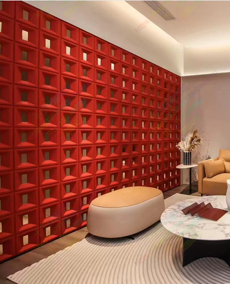 Lightweight hollow brick, PU cement component brick, nine grid art decoration wall, internet famous partition background, hollow porous brick