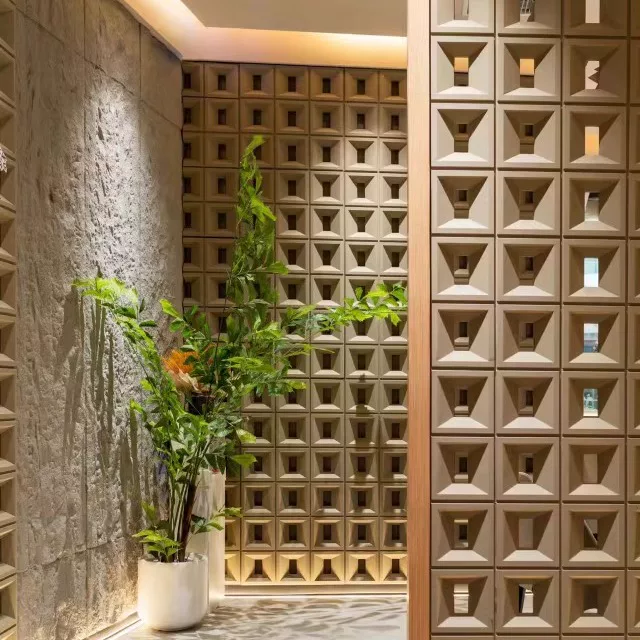 Lightweight hollow brick, PU cement component brick, nine grid art decoration wall, internet famous partition background, hollow porous brick