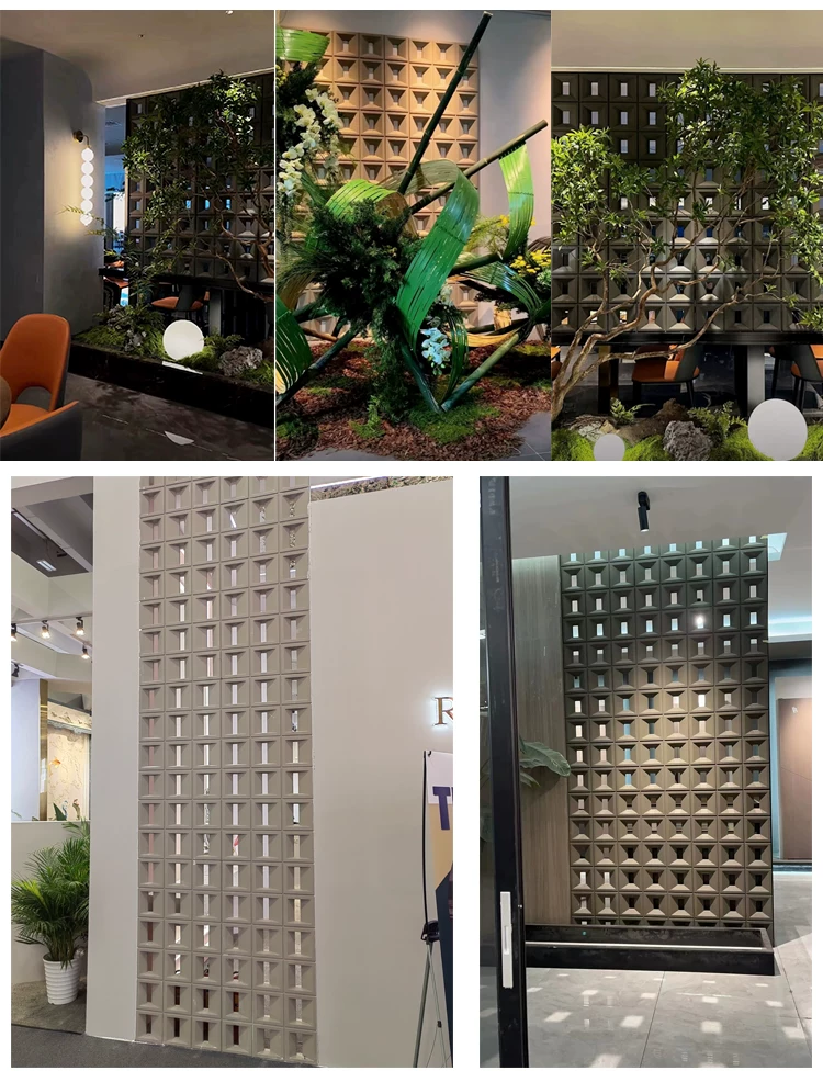 Lightweight hollow brick, PU cement component brick, nine grid art decoration wall, internet famous partition background, hollow porous brick