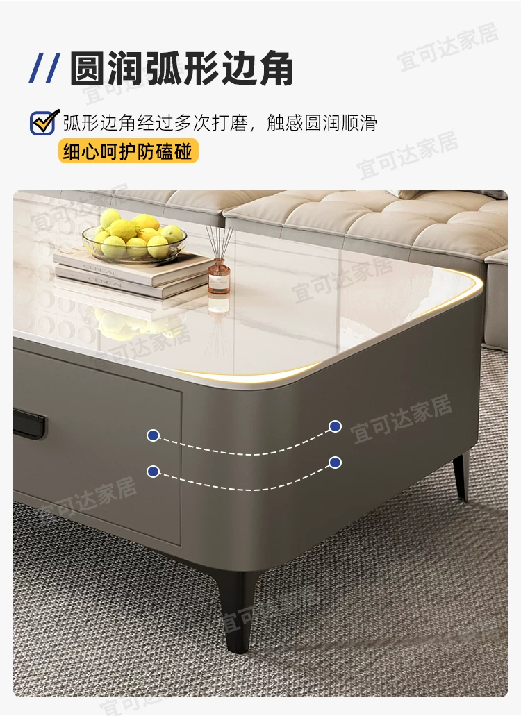 Tea table, living room, household, 2025 new model, light luxury, modern and high-end, tea brewing integrated, small-sized TV cabinet combination