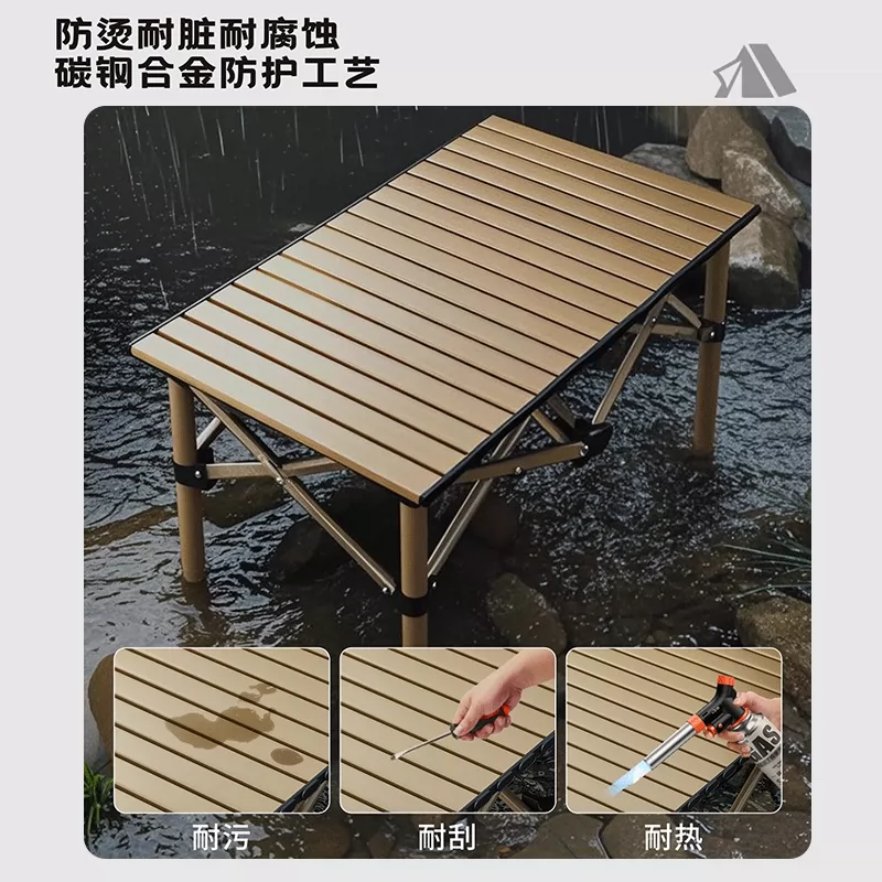 Outdoor Folding Table and Chair Camping Picnic Storage Portable Five Piece Set Multi purpose Family Lazy Table and Chair Folding Table