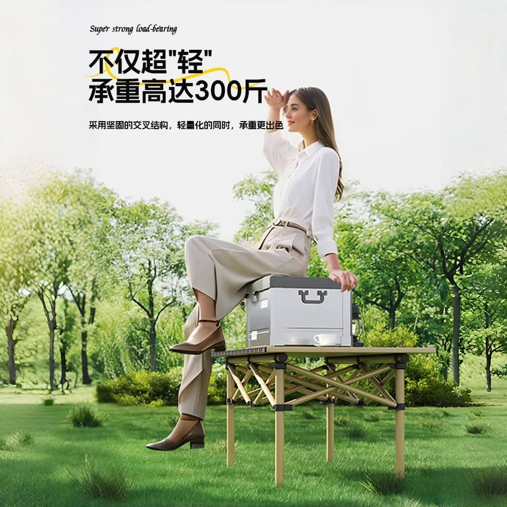 Outdoor Folding Table and Chair Camping Picnic Storage Portable Five Piece Set Multi purpose Family Lazy Table and Chair Folding Table