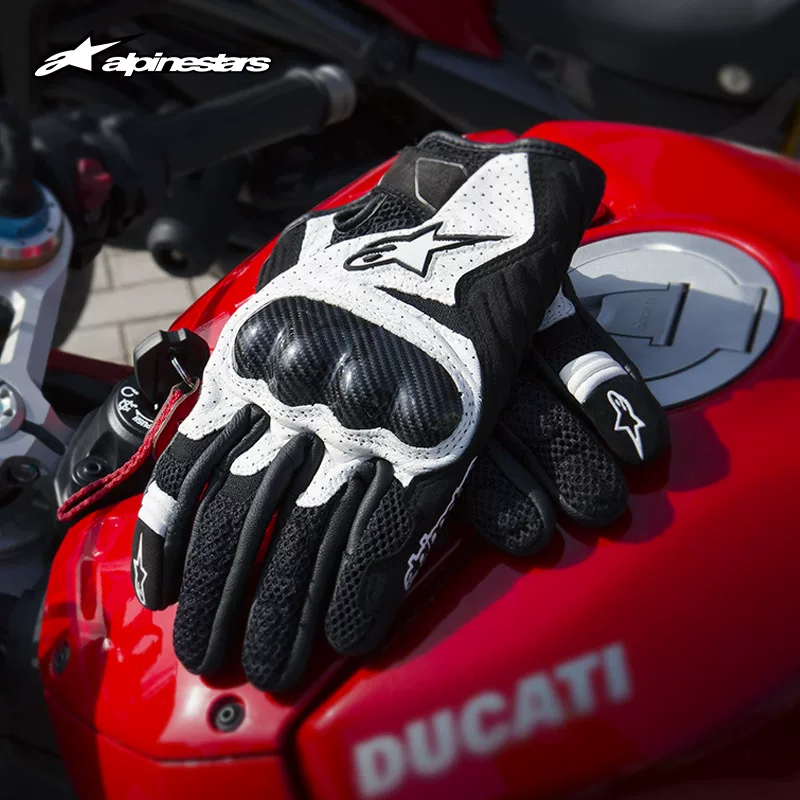 ALPINESTARS summer motorcycle rider gloves SMX-1 v2 leather split finger short protective riding gloves
