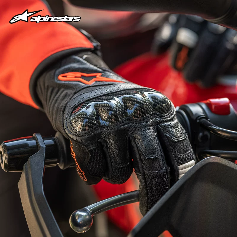 ALPINESTARS summer motorcycle rider gloves SMX-1 v2 leather split finger short protective riding gloves