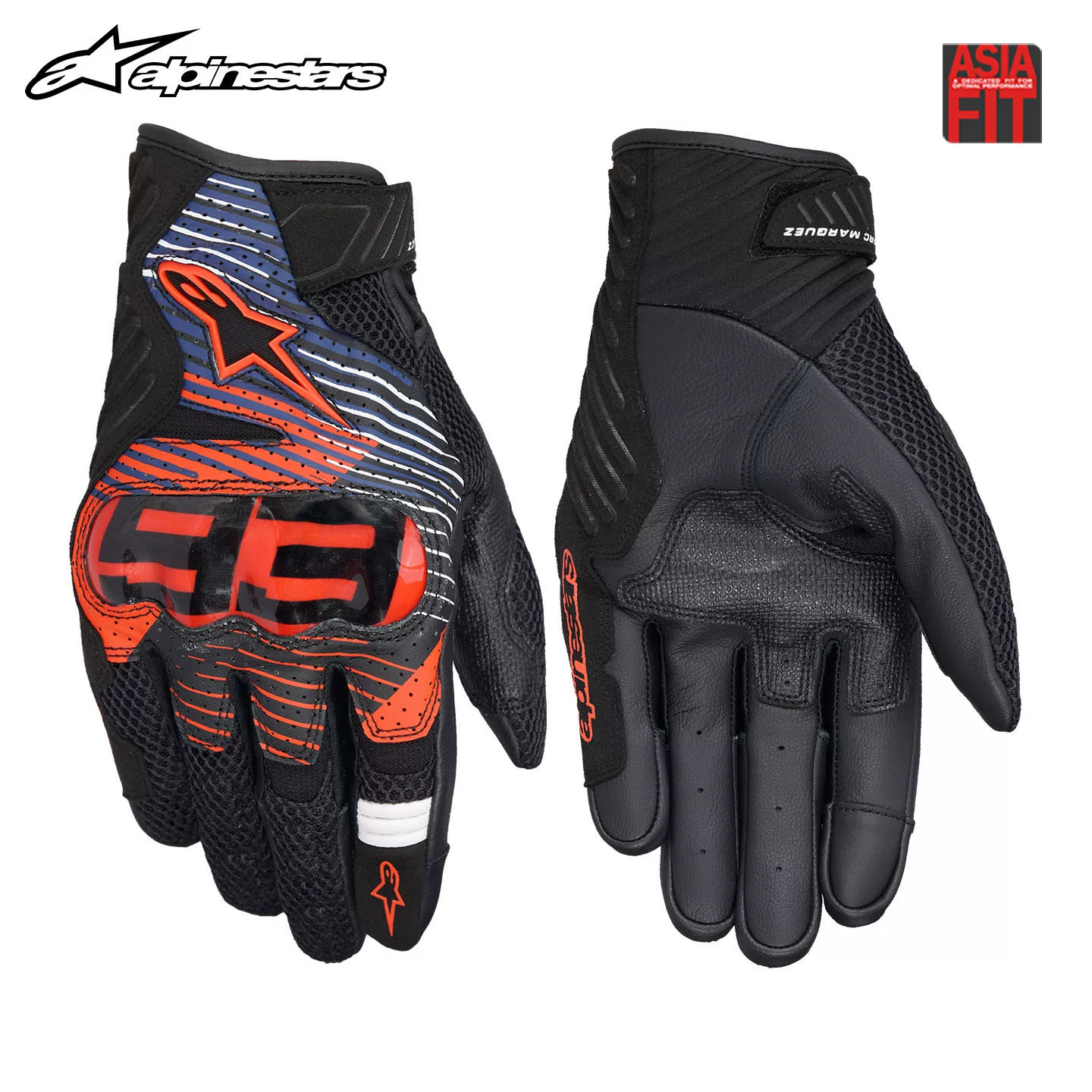 ALPINESTARS summer motorcycle rider gloves SMX-1 v2 leather split finger short protective riding gloves