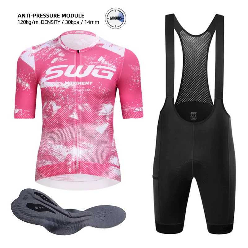 SWG Mingsheng exclusive summer short sleeved cycling suit for men, breathable and quick drying road cycling professional cycling suit