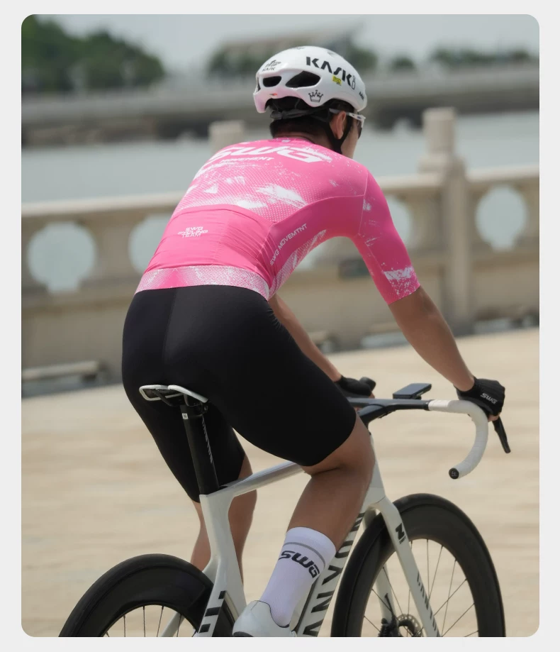 SWG Mingsheng exclusive summer short sleeved cycling suit for men, breathable and quick drying road cycling professional cycling suit