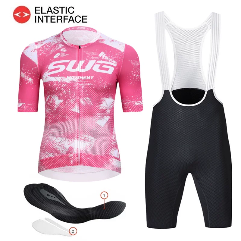 SWG Mingsheng exclusive summer short sleeved cycling suit for men, breathable and quick drying road cycling professional cycling suit