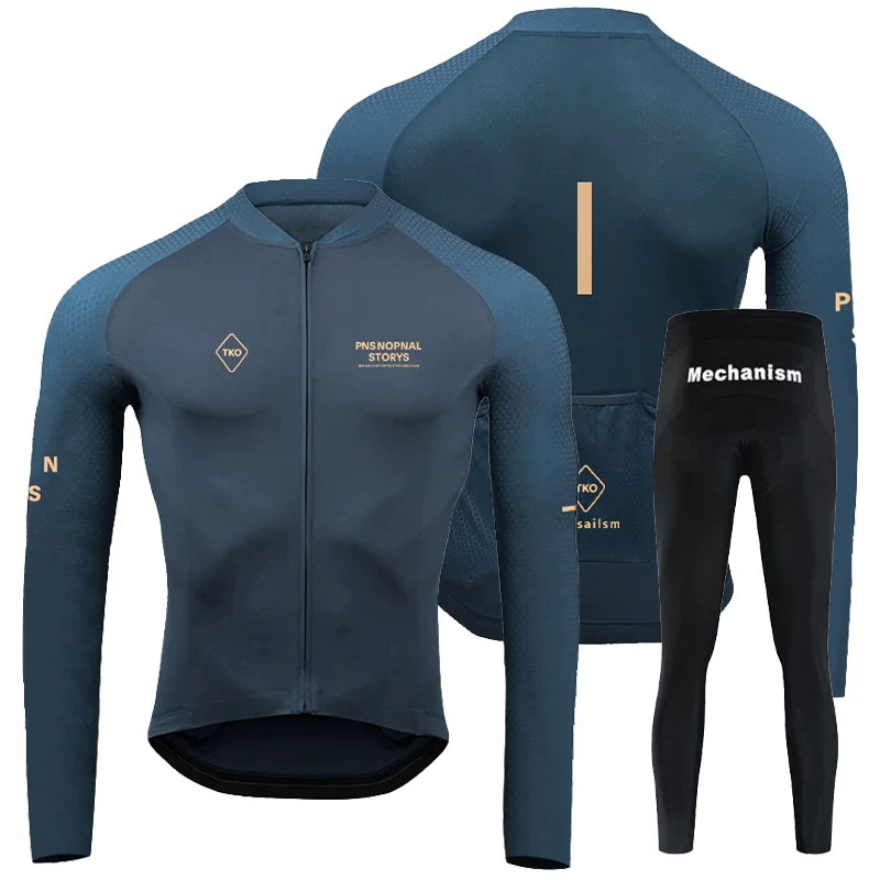 PAS春秋骑行服长袖男套装速干登山车服装自行车衣服公路车骑行裤