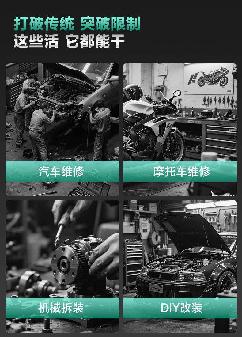 Auto repair tool set, socket wrench, ratchet, car repair combination, repair toolbox, multifunctional 1/4 inch socket wrench