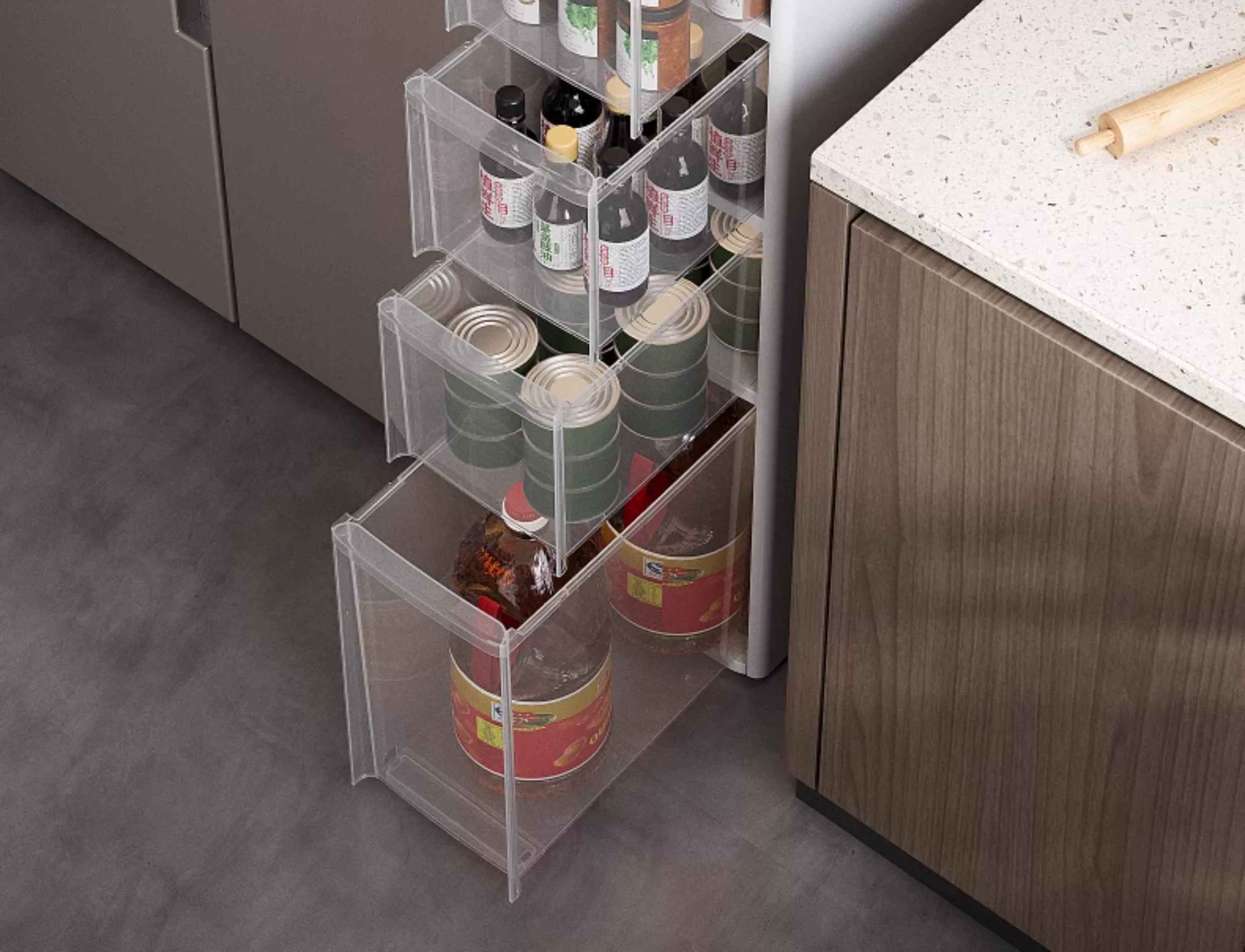 Sewing storage cabinet, kitchen shelf, 14/16/20cm ultra narrow edge cabinet, multi-layer dressing room crevice storage cabinet