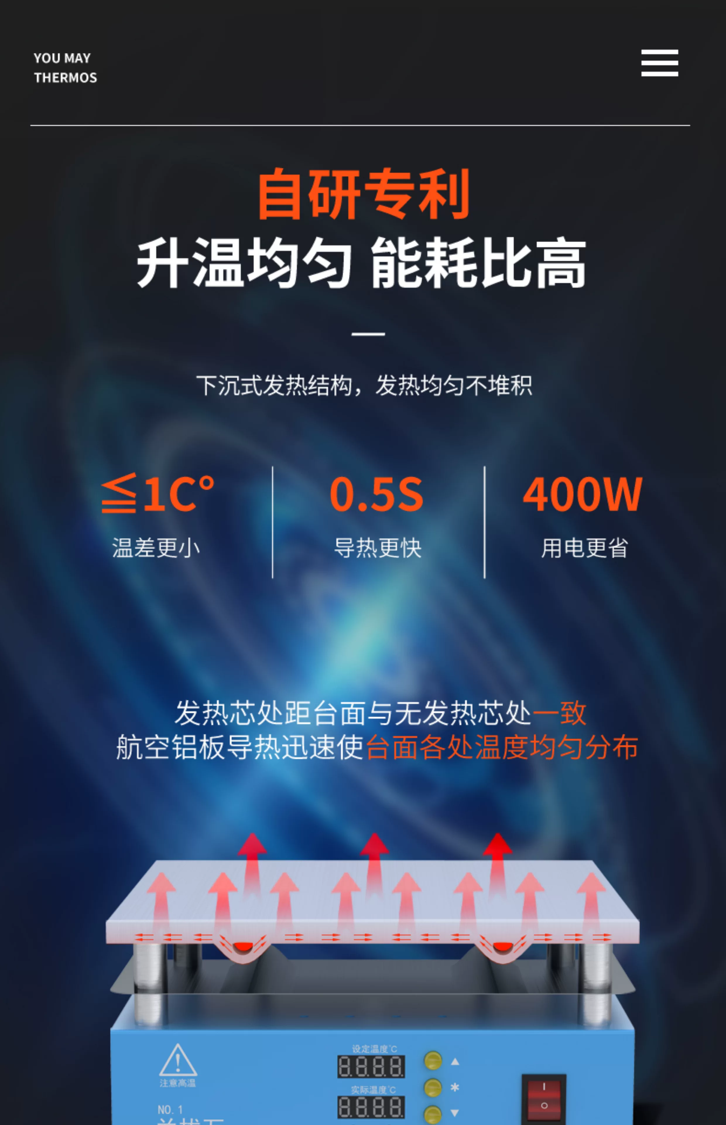 Craftsman Ren constant temperature heating table intelligent digital display adjustable temperature mobile phone maintenance preheating table heating plate laboratory platform