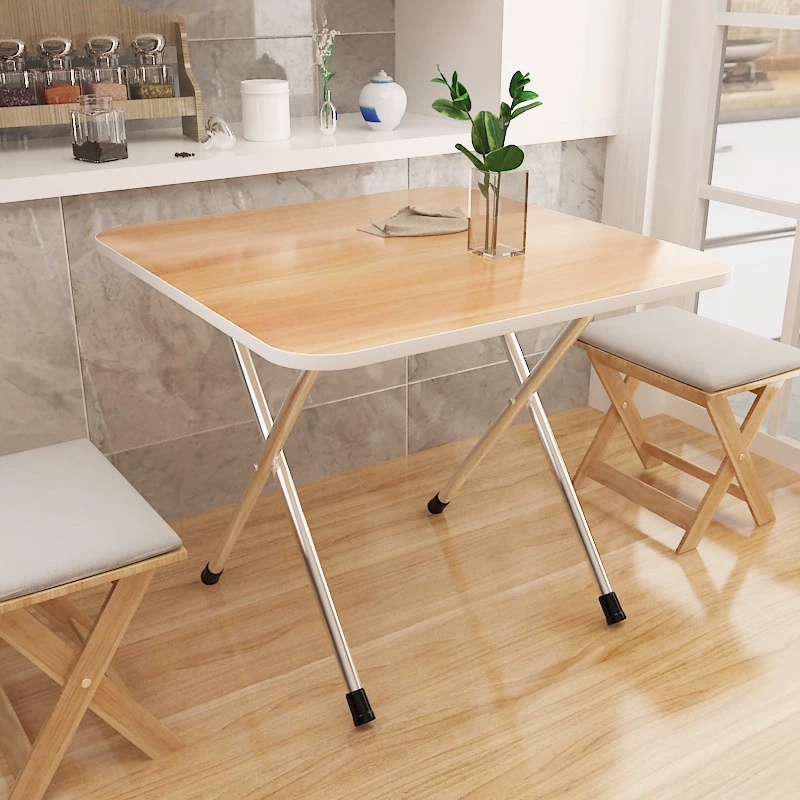 Folding table, square table, simple portable outdoor stall table, simple dining table, rectangular dining table for home use, small size