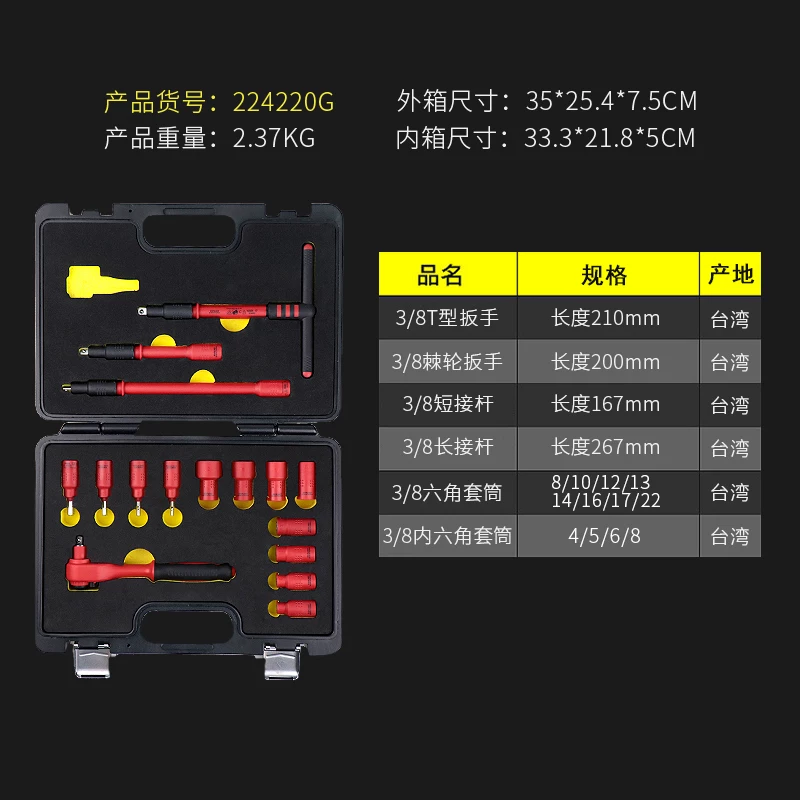 Taiwan made ratchet wrench combination new energy vehicle special socket repair tool set 4S store recommends CR-V material
