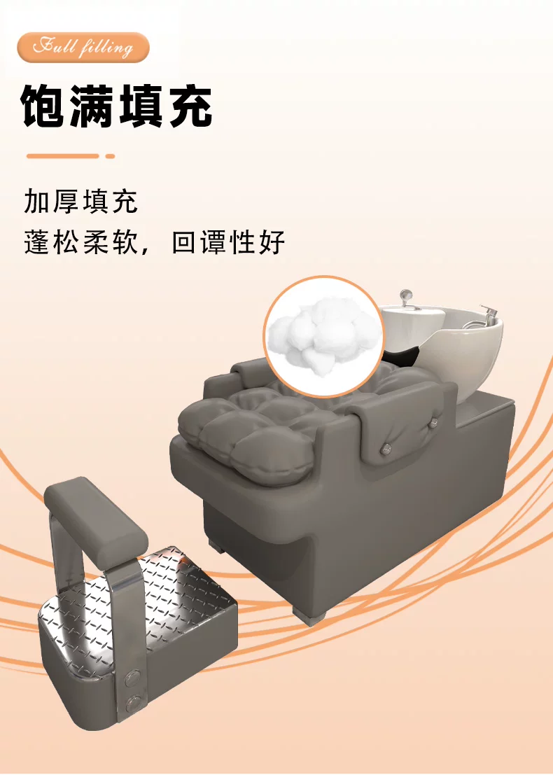 New ceramic basin hair salon hair washing bed semi lying flushing bed hair salon bed internet famous high-end hair washing bed