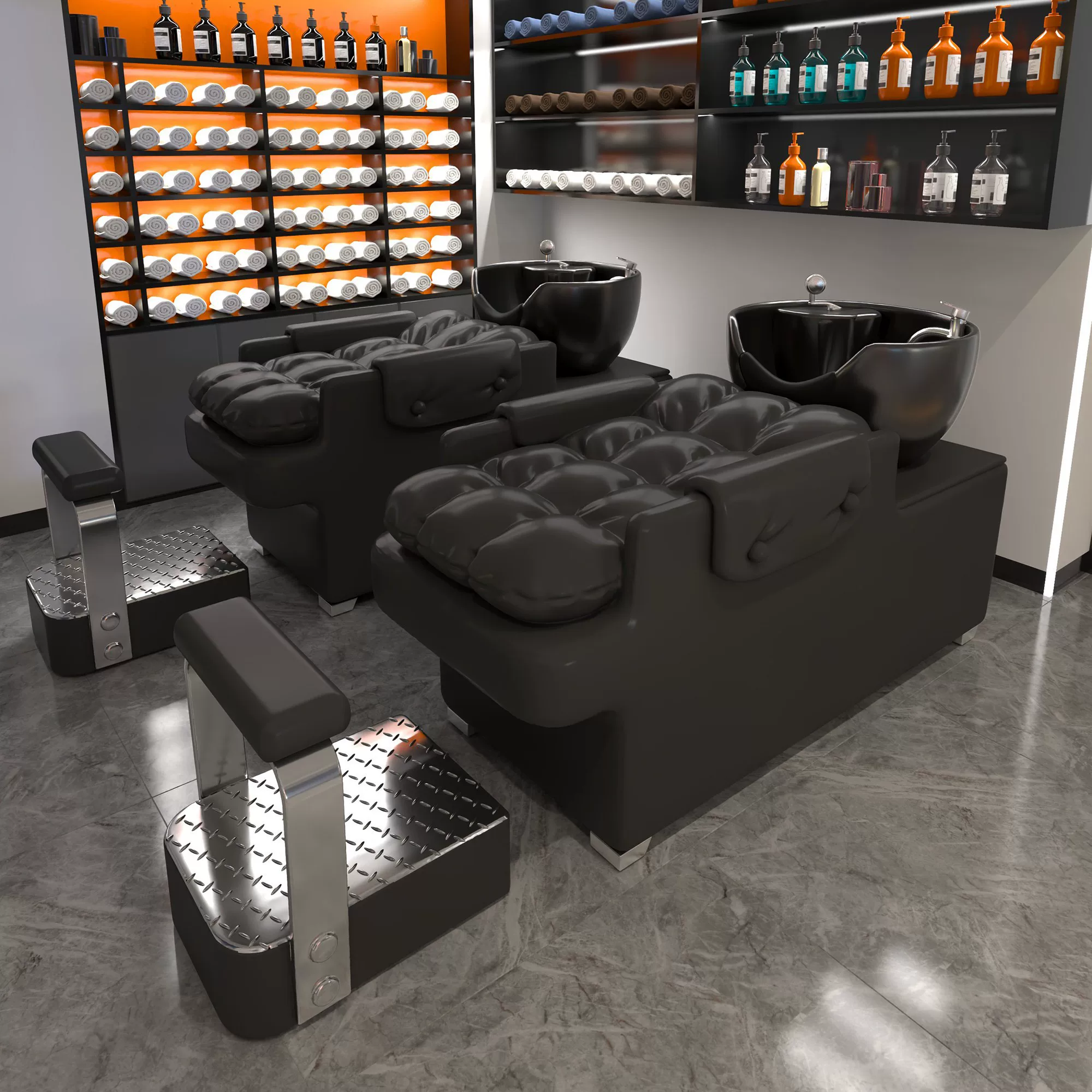 New ceramic basin hair salon hair washing bed semi lying flushing bed hair salon bed internet famous high-end hair washing bed