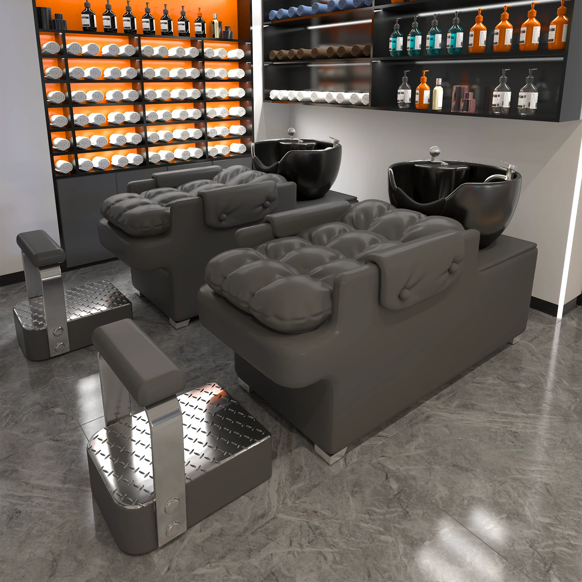 New ceramic basin hair salon hair washing bed semi lying flushing bed hair salon bed internet famous high-end hair washing bed