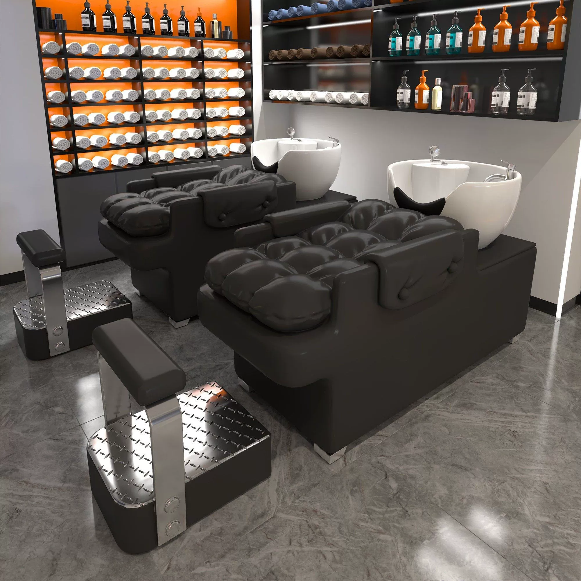 New ceramic basin hair salon hair washing bed semi lying flushing bed hair salon bed internet famous high-end hair washing bed