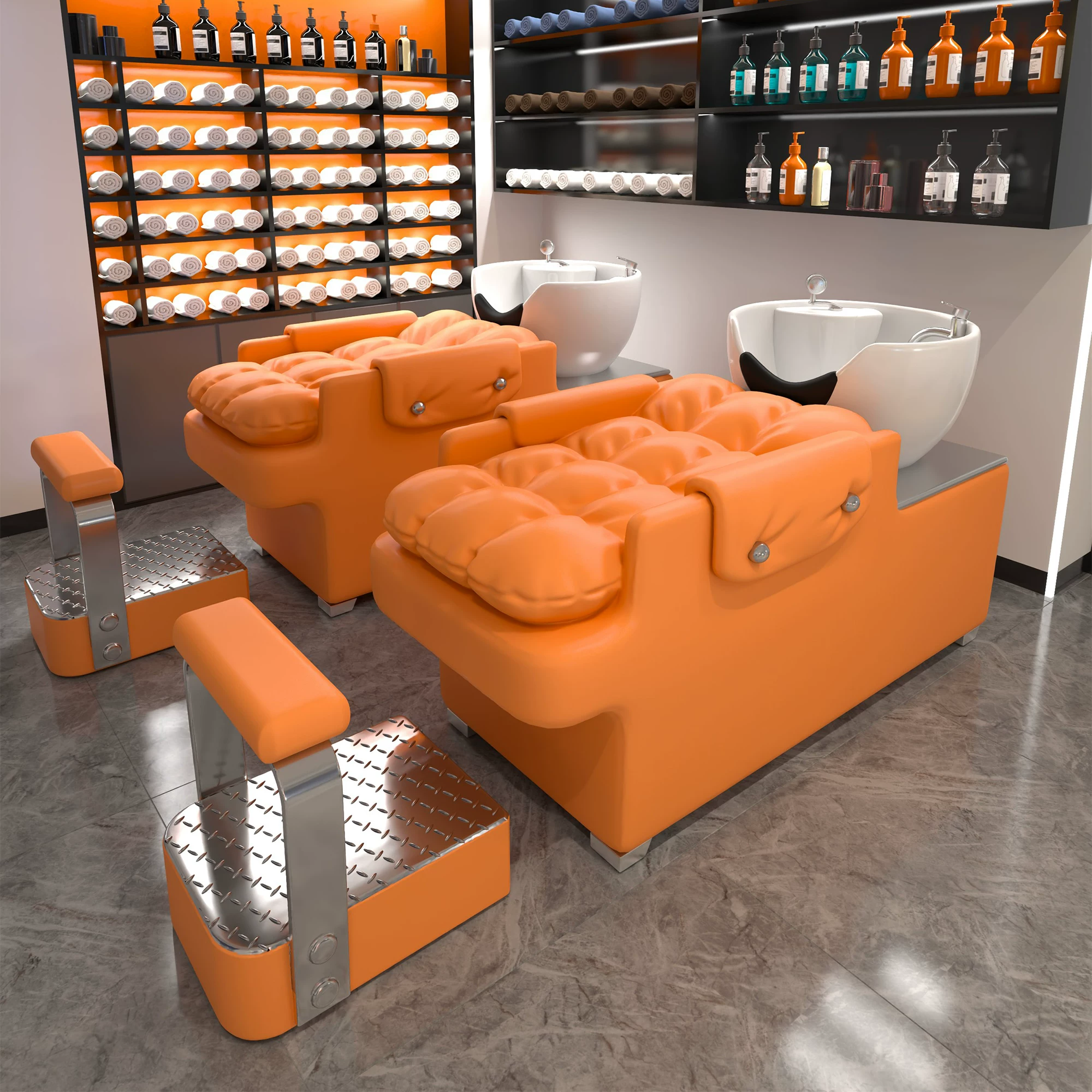 New ceramic basin hair salon hair washing bed semi lying flushing bed hair salon bed internet famous high-end hair washing bed