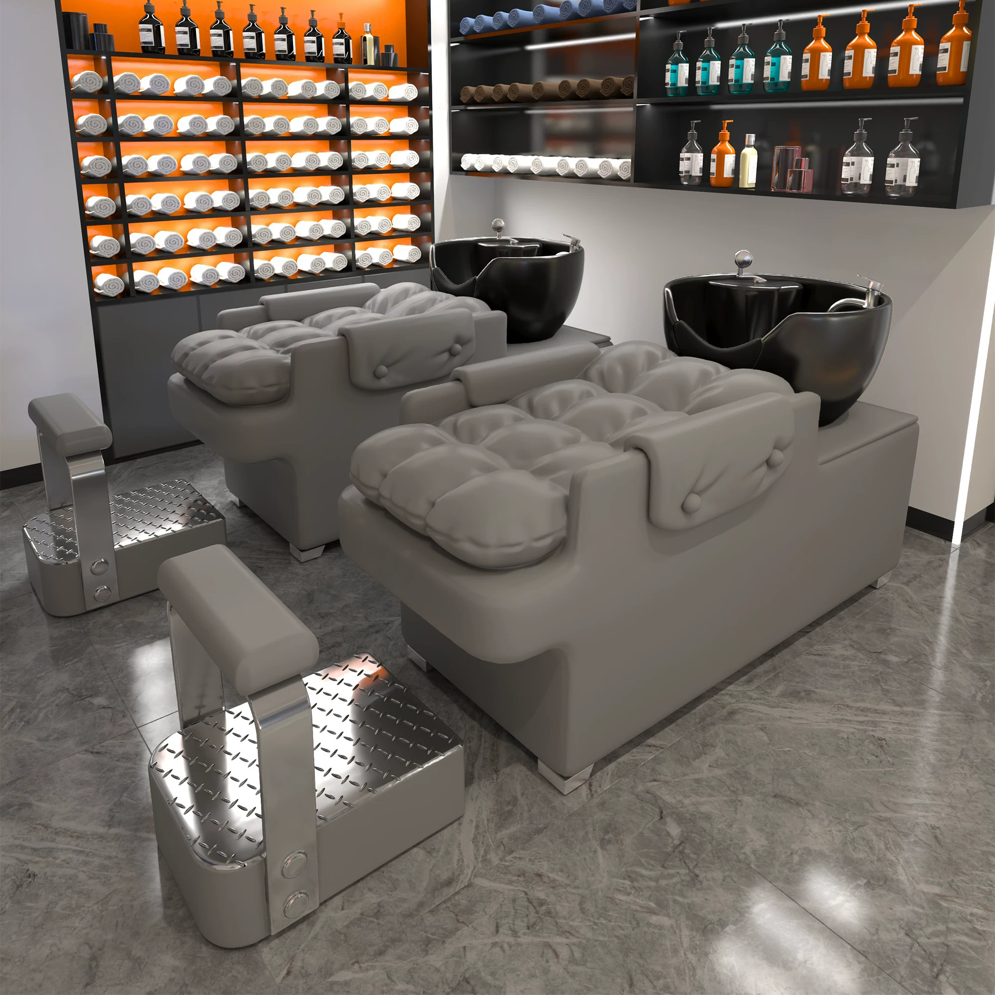 New ceramic basin hair salon hair washing bed semi lying flushing bed hair salon bed internet famous high-end hair washing bed