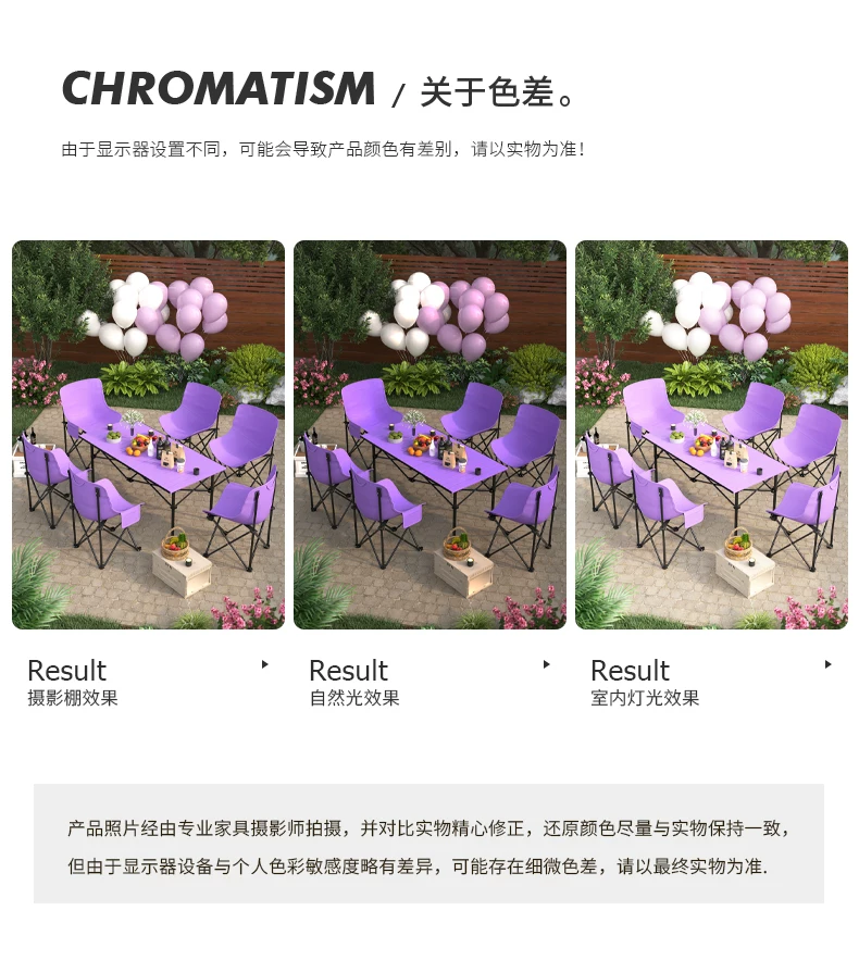 Outdoor folding table and chair set Moon chair Picnic camping table and chair Portable travel folding chair Chicken rolls table