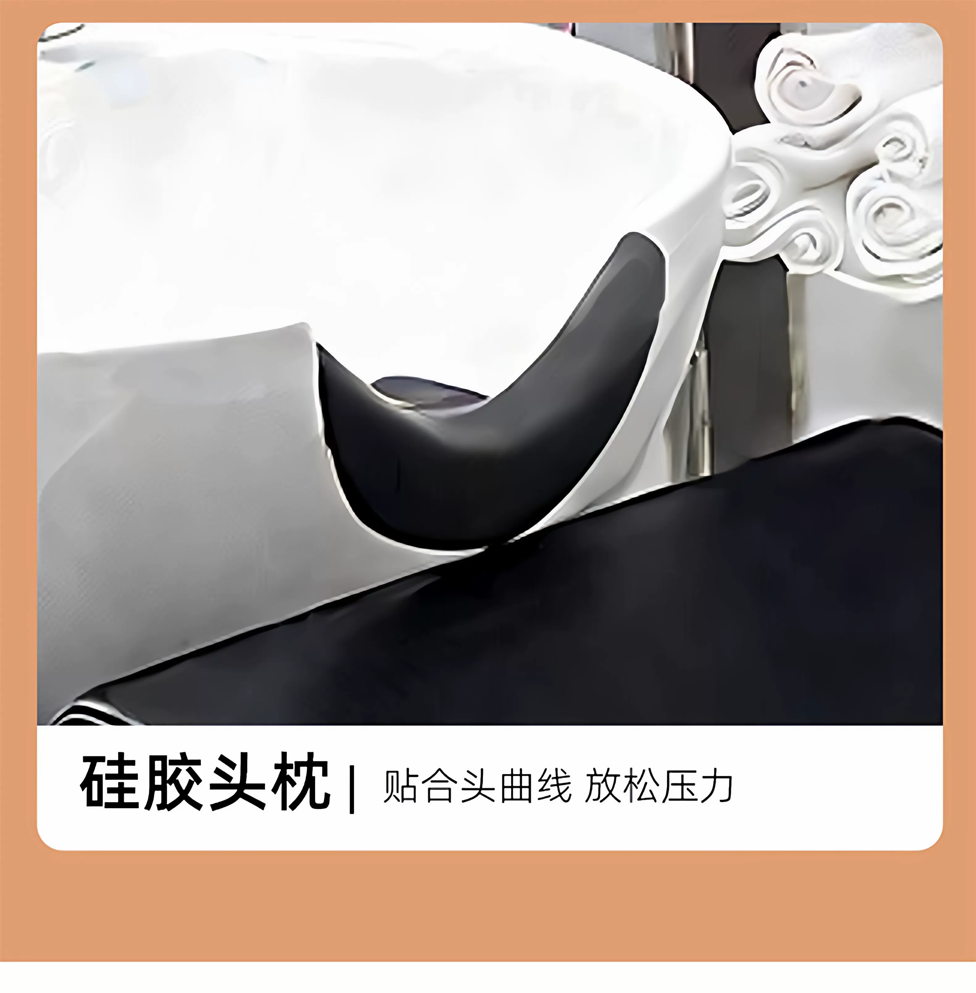 New hair washing bed, hair salon exclusive semi reclining large ceramic basin with foot pedals, high-end modern hair washing and hairdressing lounge chair