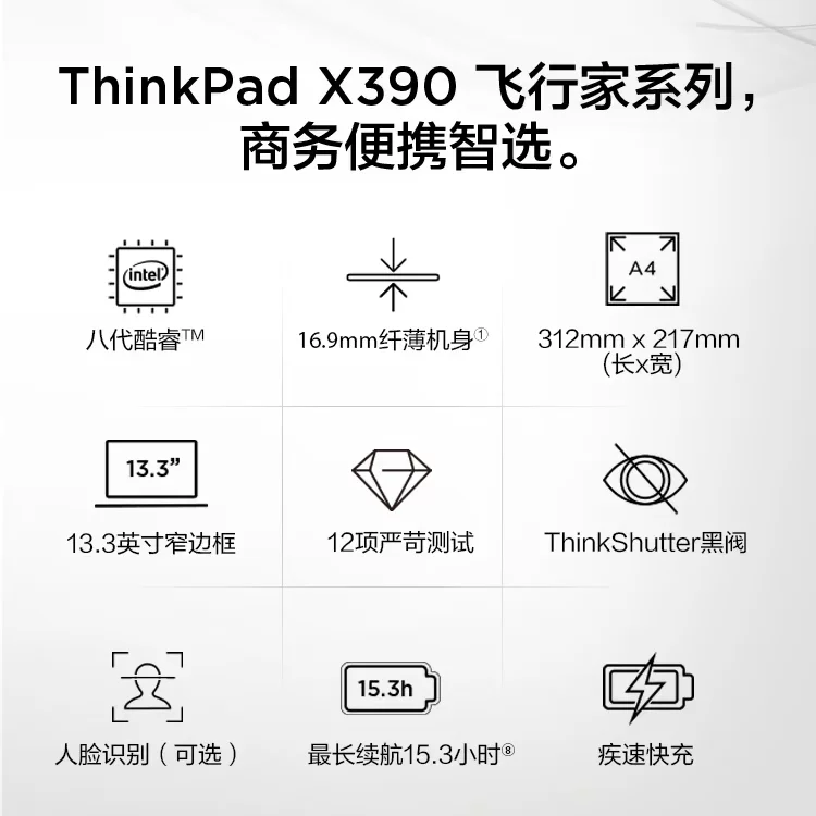 Lenovo, легкий портативный ноутбук, thinkpad, x390, 13.3 дюймов, бизнес-версия