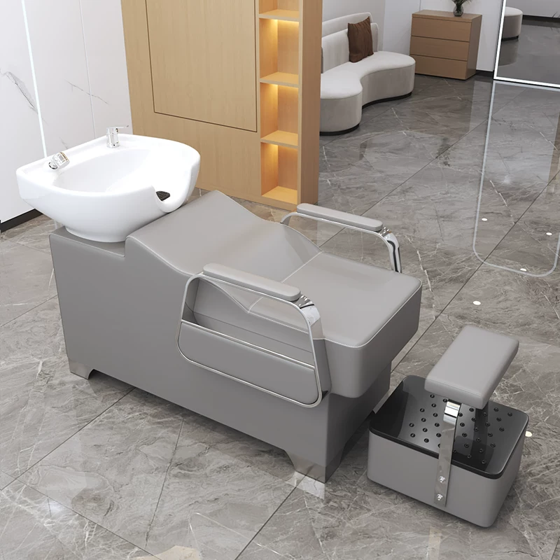 Free shipping hair salon special flushing bed manufacturer direct sales hair salon shampoo bed new semi lying shampoo bed
