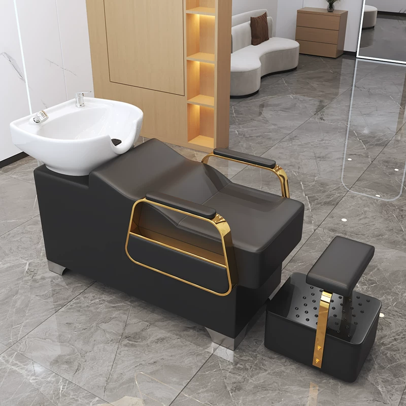 Free shipping hair salon special flushing bed manufacturer direct sales hair salon shampoo bed new semi lying shampoo bed