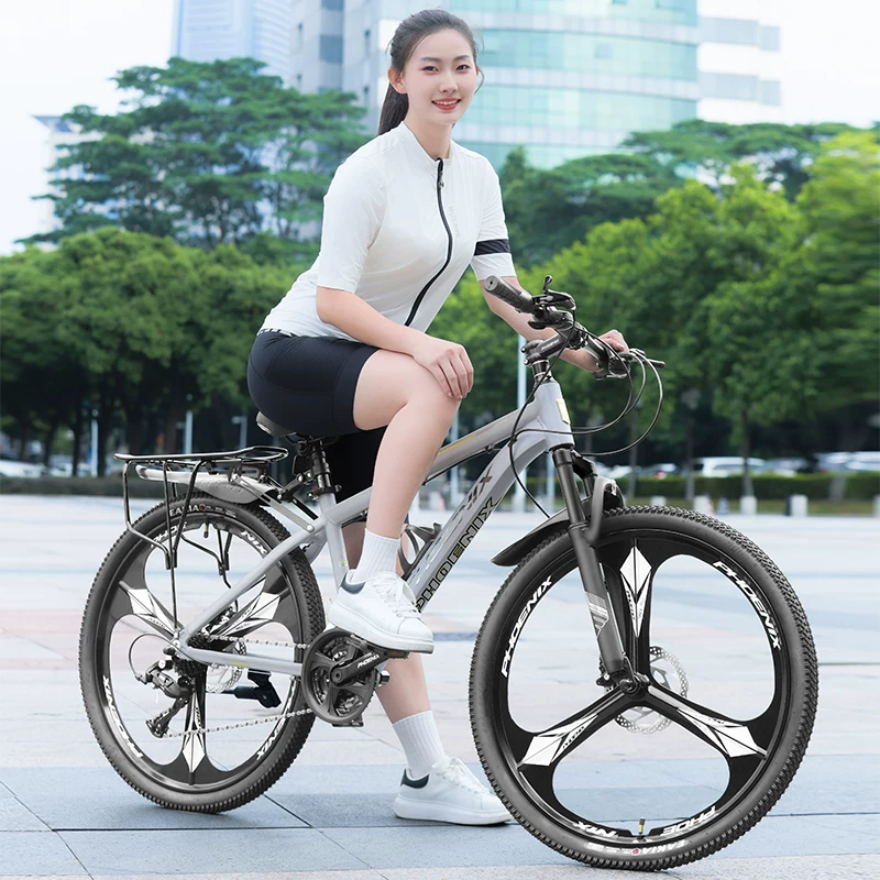 Phoenix aluminum alloy mountain bike 24 speed male and female universal variable speed bike dual disc brake design