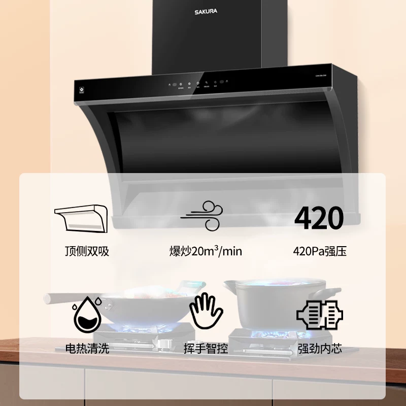 [В конце месяца] Sakura Smoke Set Z308 Top Double Suctic Summarine Suction 7 -Capers Barge Susting Hood