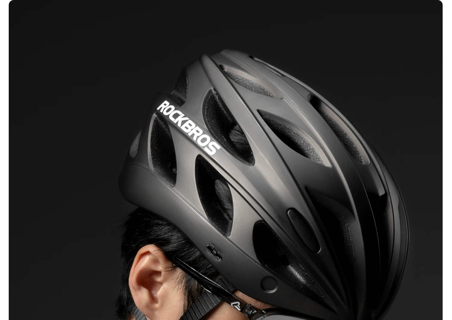 Rock Brothers bicycle helmet with goggles, one-piece molding riding helmet, men's and women's mountain road bike safety helmet