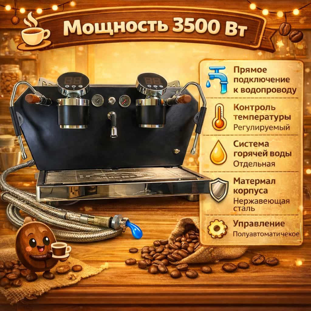 Профессиональная полуавтоматическая эспрессо-кофемашина CROSSHILL CH-KS537