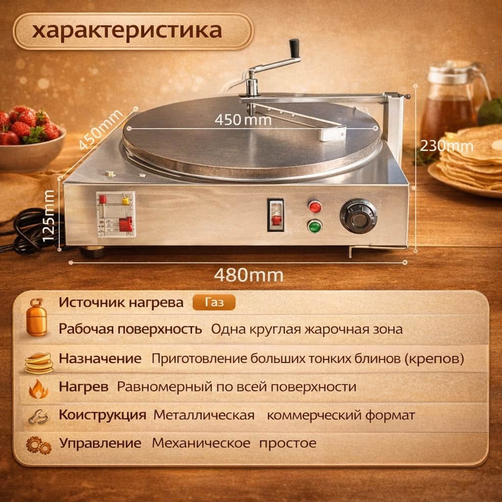 Газовая профессиональная блинница G15920