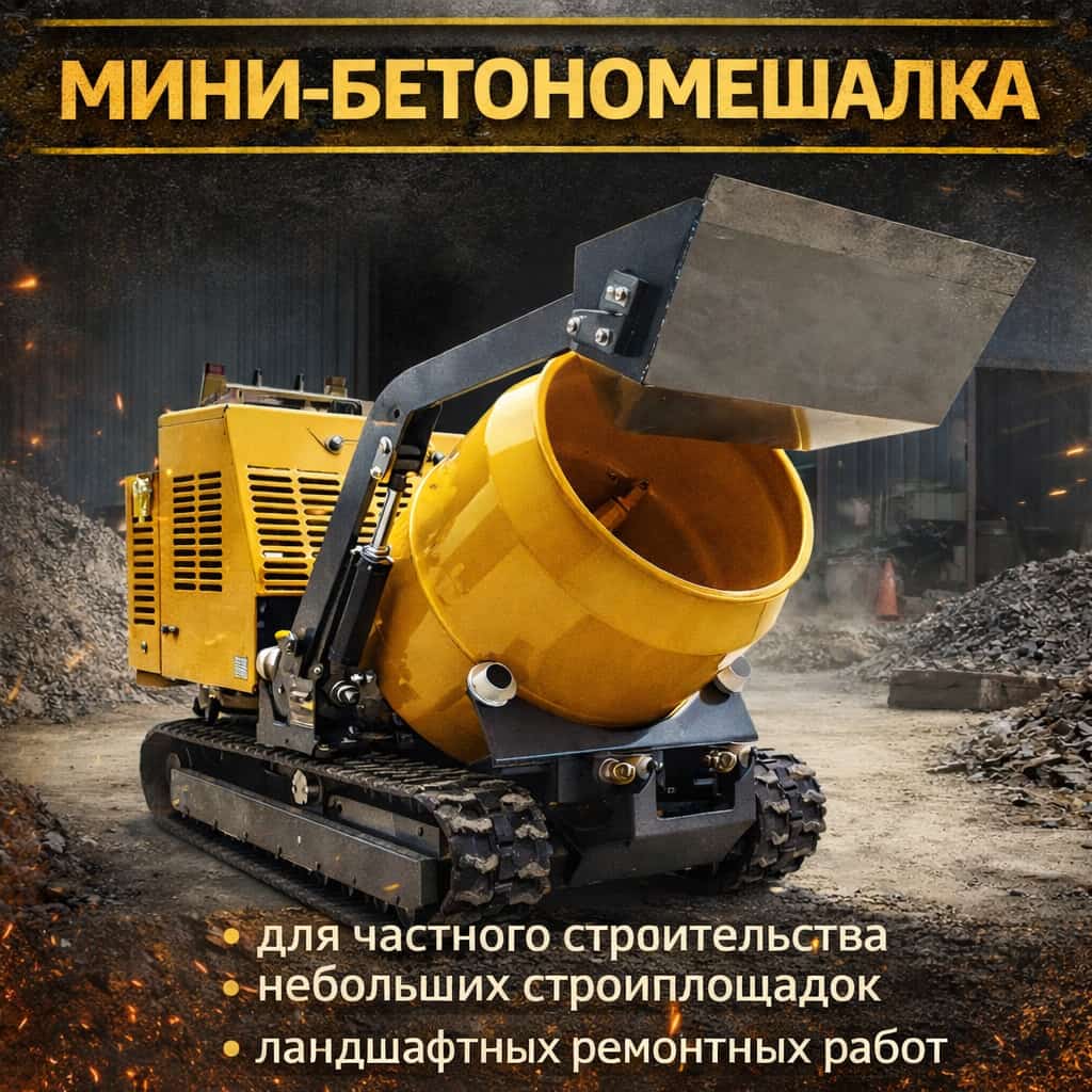 Самозагружающая мини-бетономешалка-погрузчик YHMG
