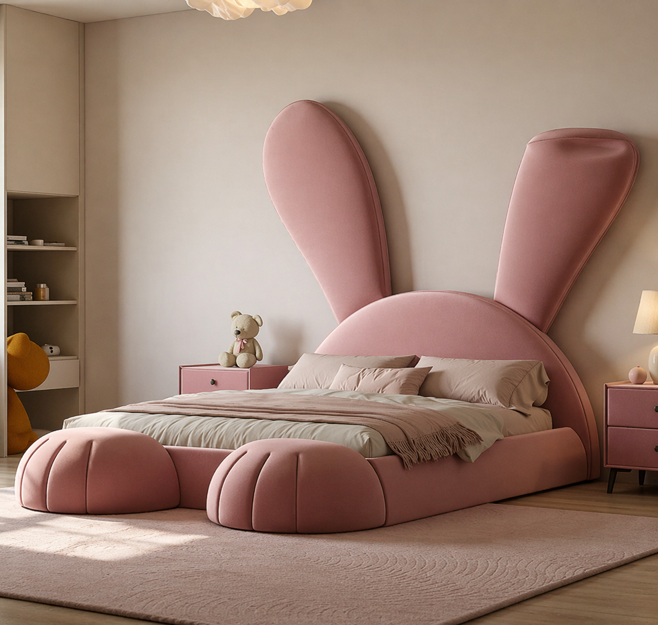 Детская кровать с ушками зайчика