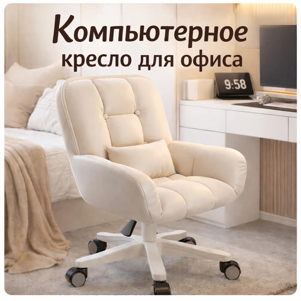 Компьютерное кресло офисное с тканевой обивкой