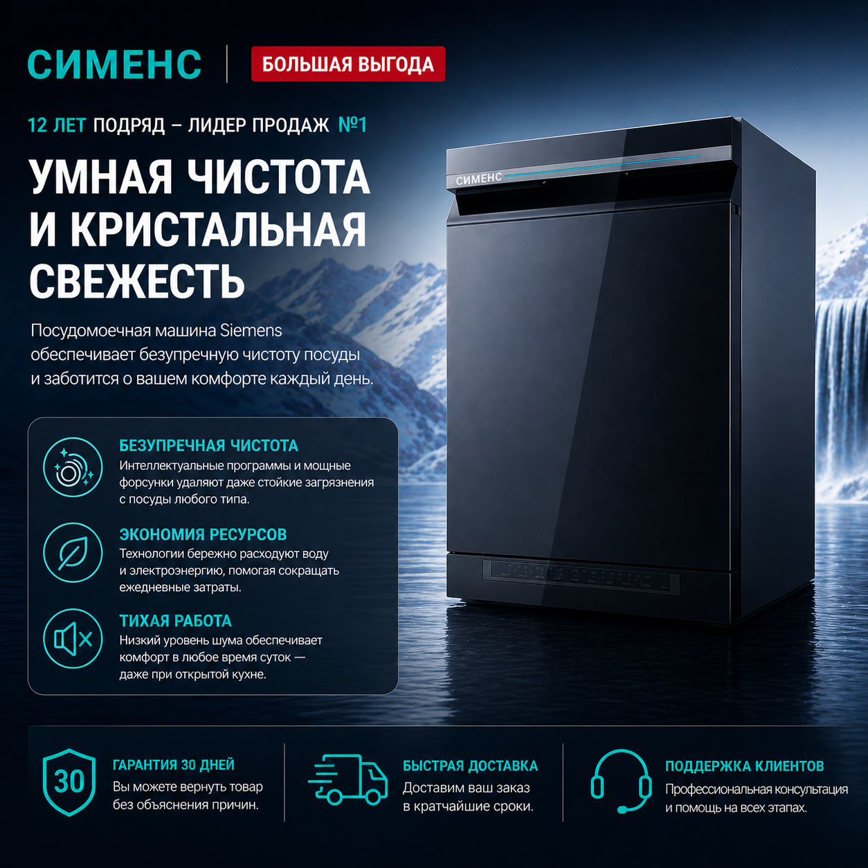 Посудомоечная машина Siemens Smart Clean Cube 1