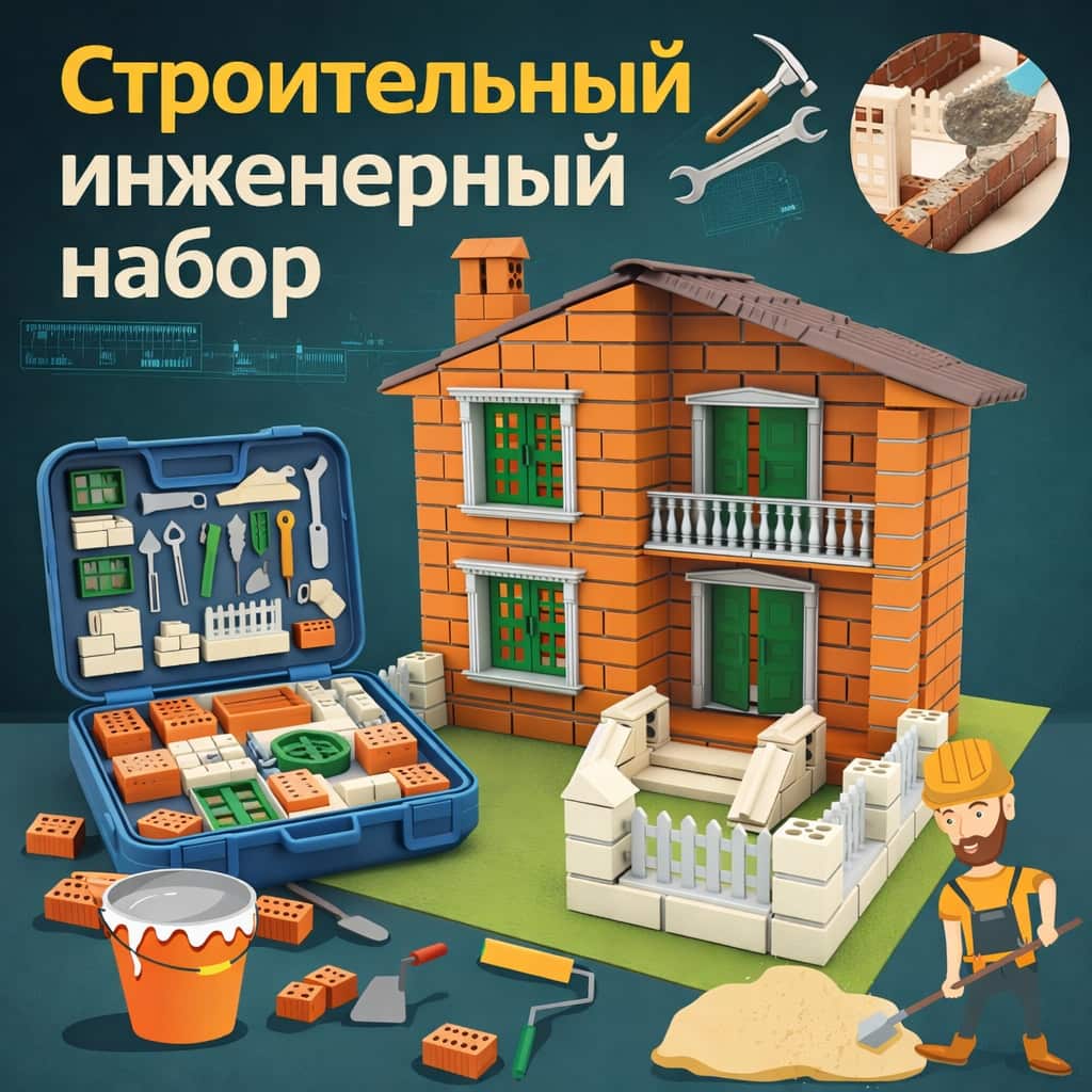 Развивающий набор цементных строительных блоков DIY