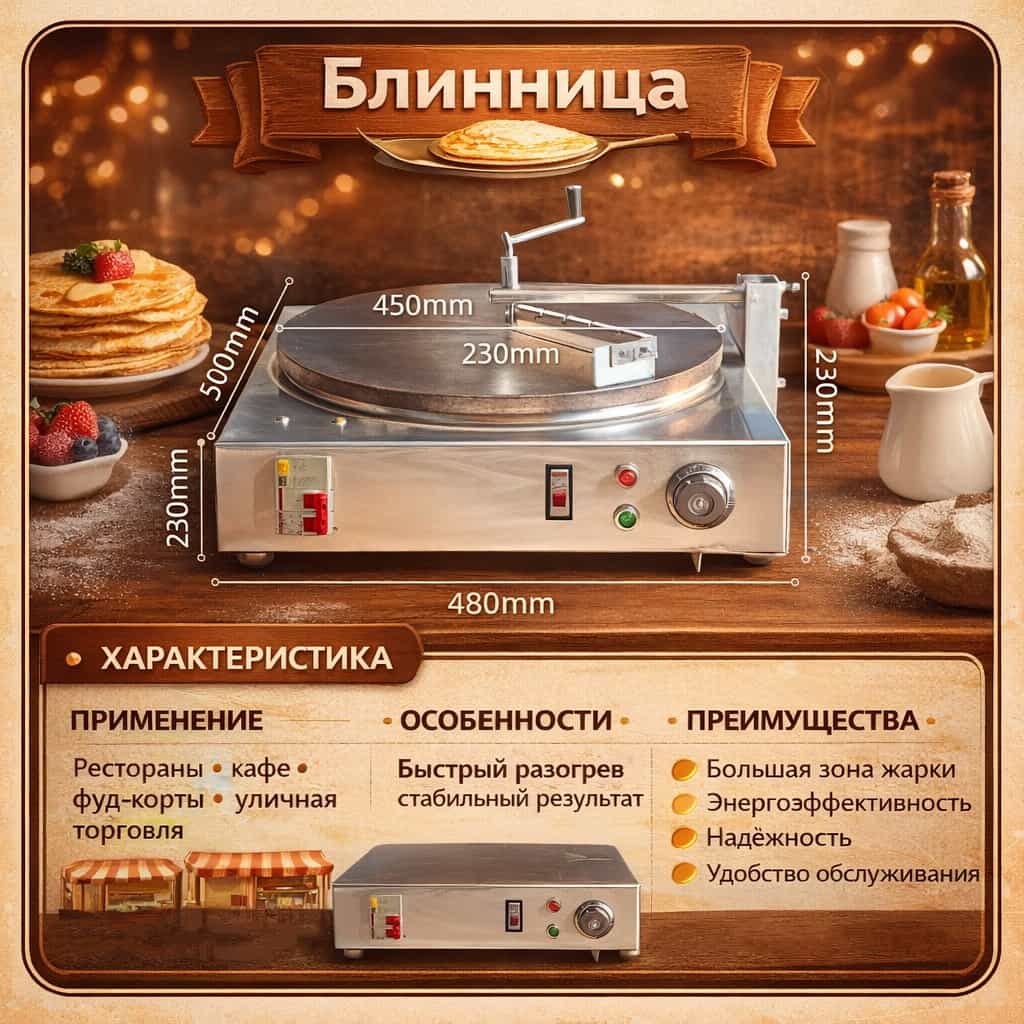 Газовая профессиональная блинница G15920